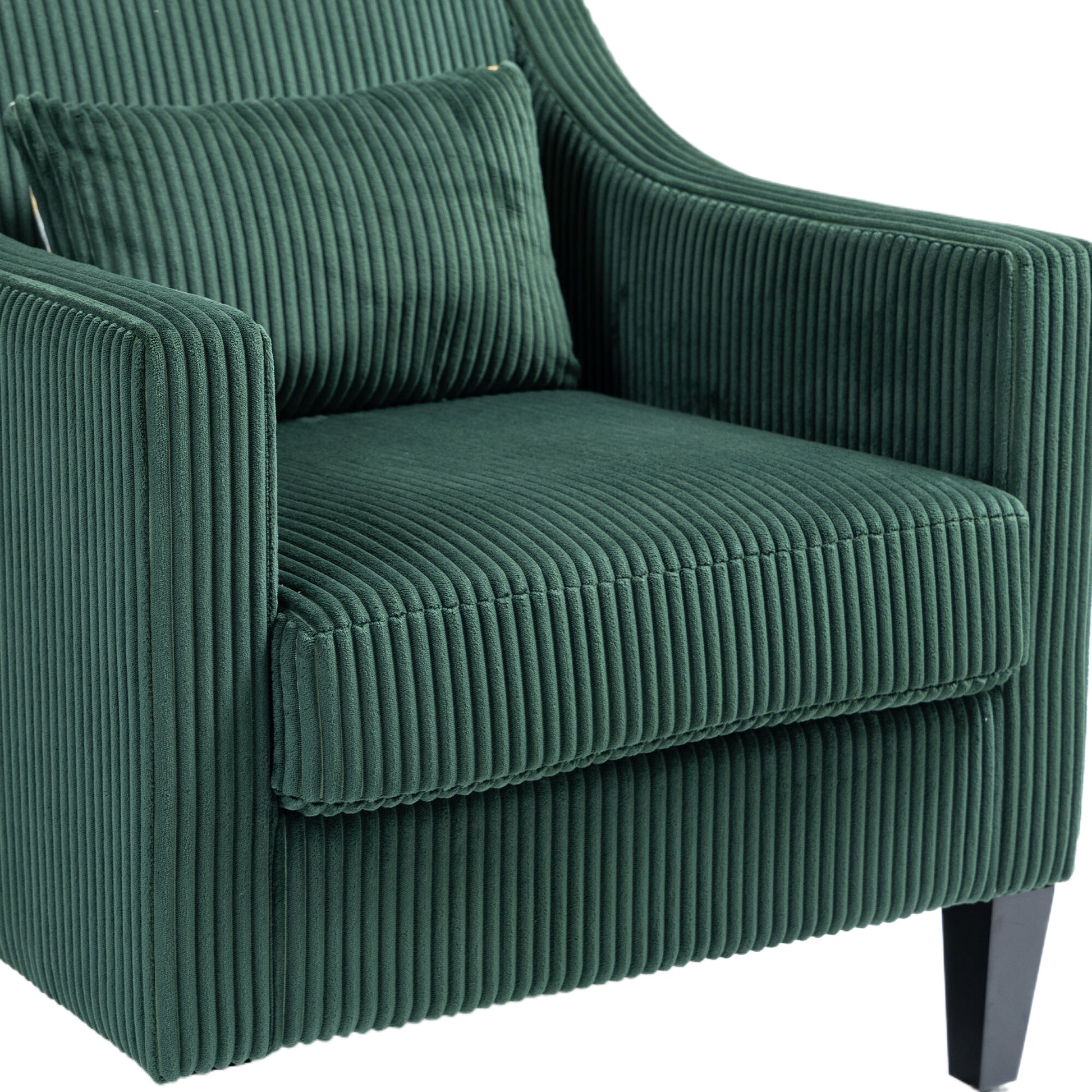 Coolmore Modern Accent Chair,Upholstered Armchair With Scooped Arms For Bedroom,Apartment,Studio,Office,Waiting Room Emerald Corduroy Emerald Foam Corduroy
