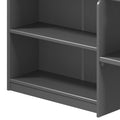 Grey Twin Loft Bed With Built In Drawers And Bookshelf Grey Gray Wood