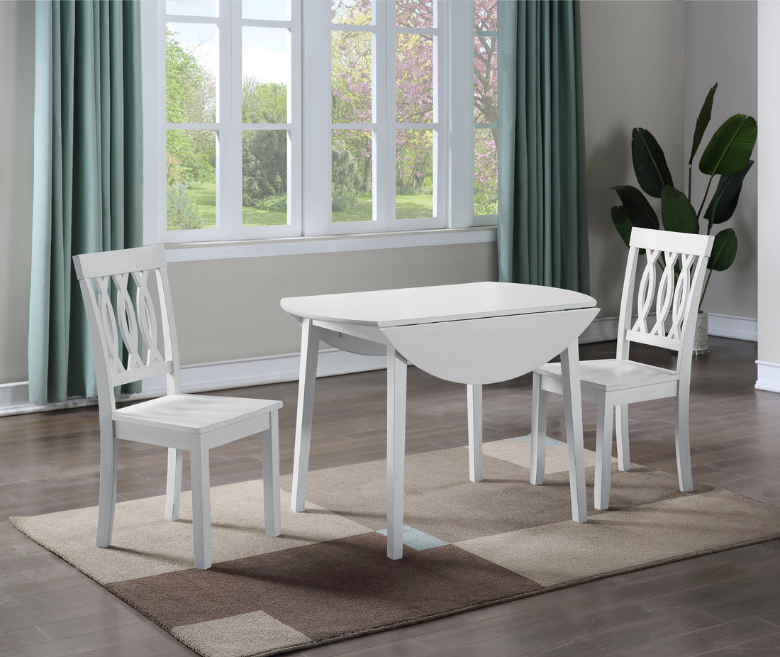 Naples 5 Piece Drop Leaf Dining Set White White Wood