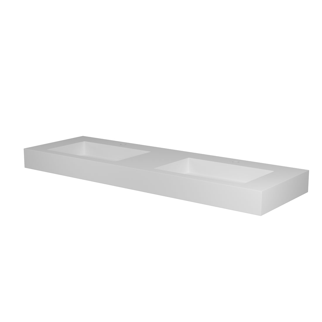 59"Solid Surface Basin Matte White Contemporary Solid Surface