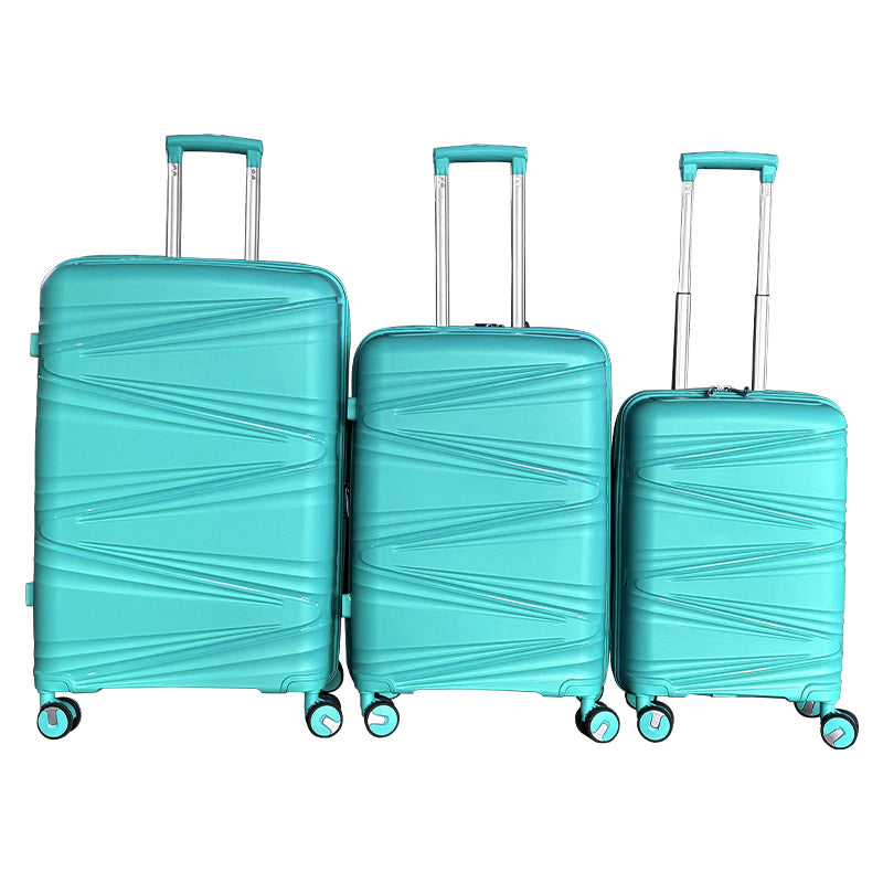Hardside Luggage Sets 3 Pieces, Expandable Luggages Spinner Suitcase With Tsa Lock Lightweight Carry On Luggage 20Inch 24Inch 28Inch Teal Blue Polypropylene