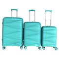 Hardside Luggage Sets 3 Pieces, Expandable Luggages Spinner Suitcase With Tsa Lock Lightweight Carry On Luggage 20Inch 24Inch 28Inch Teal Blue Polypropylene