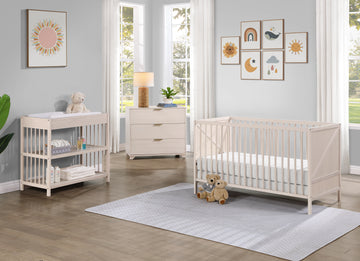 Pixie Zen 3 In 1 Crib In Washed Natural Natural Wood