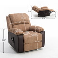 Brown Fabric Recliner Chair Backseat Brown Corduroy