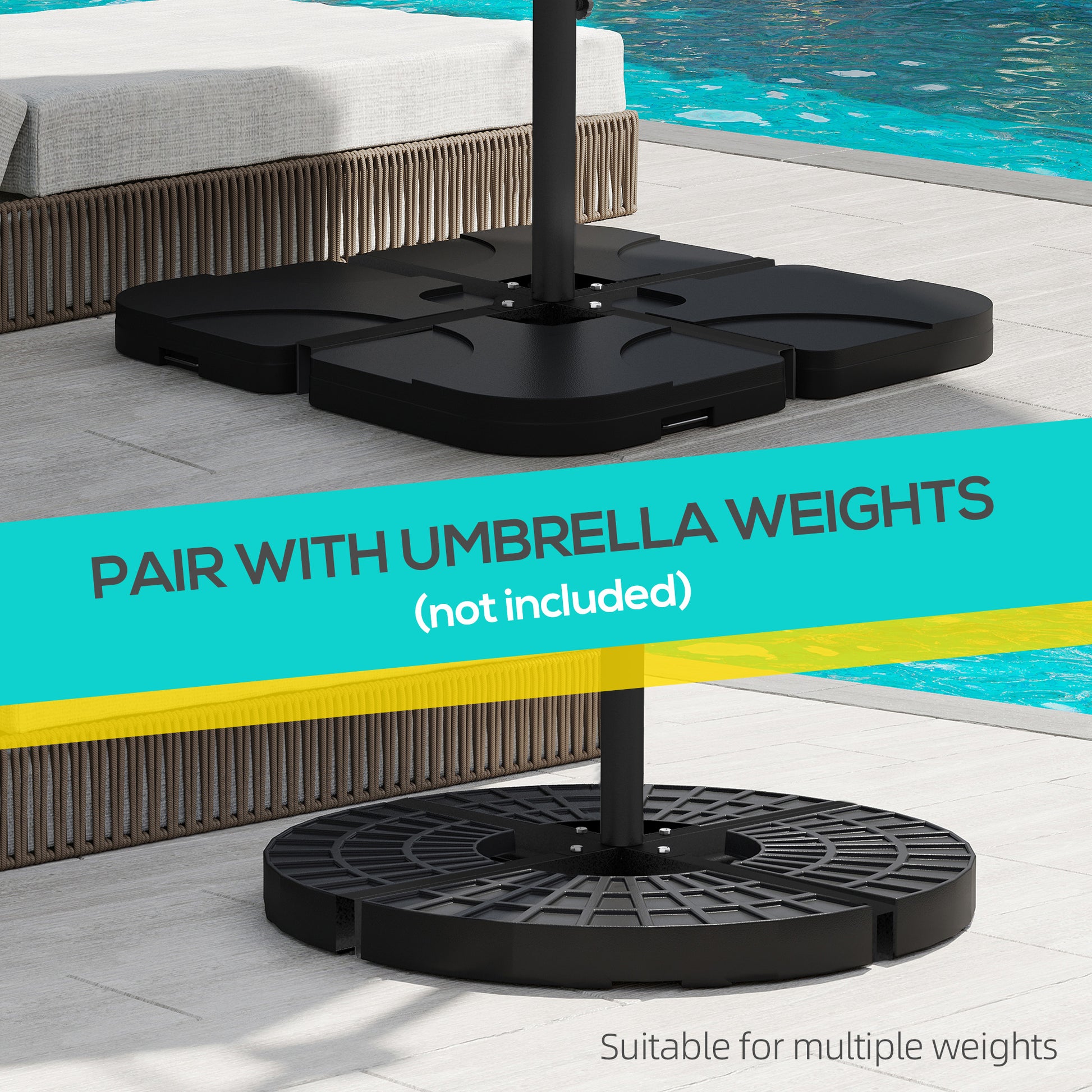Outsunny Outdoor Universal Cross Brace Stand For Small Offset Umbrella