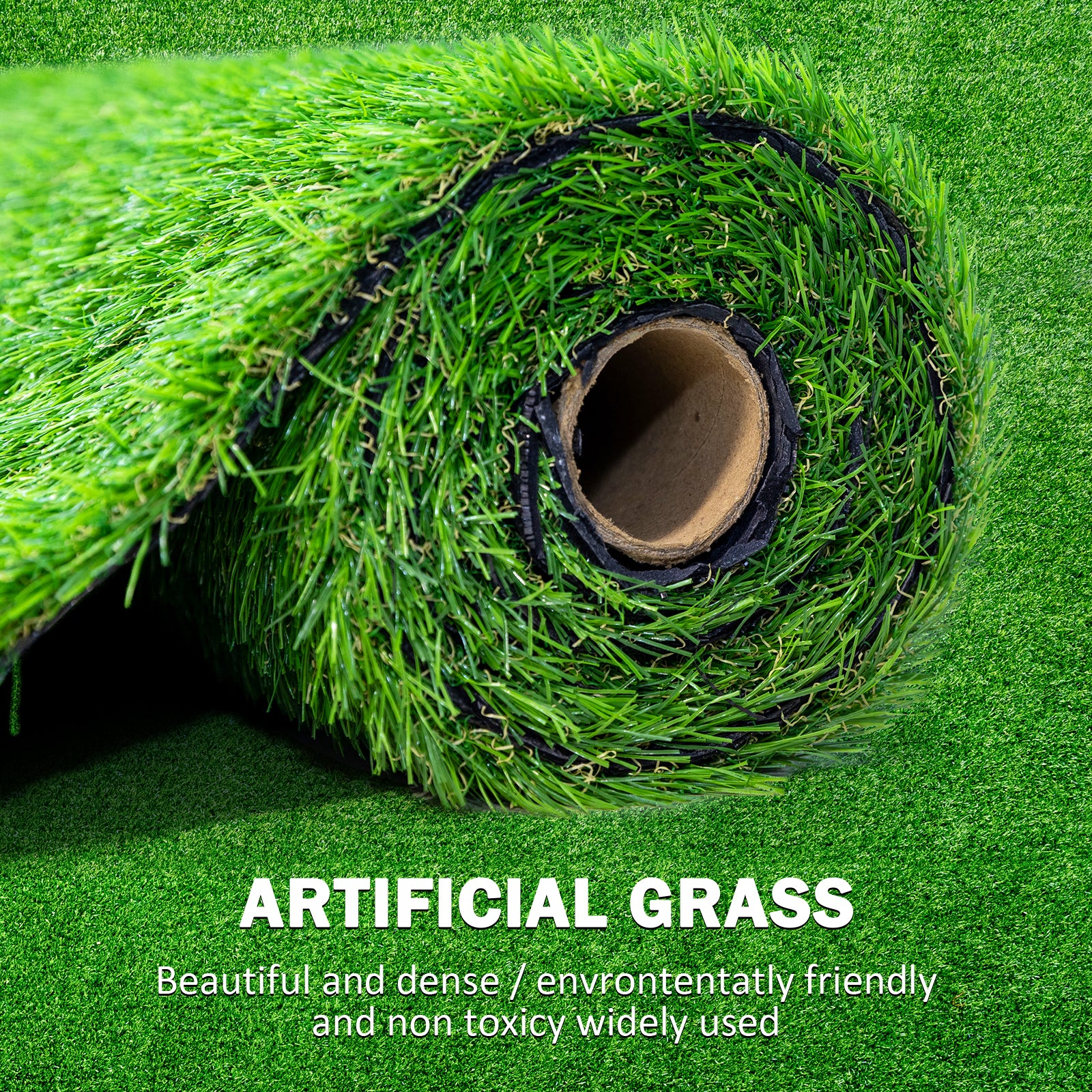 2Pack 3.3Ftx10Ft Artificial Grass Realistic Synthetic Thick Fake Faux Grass Rug Astroturf Carpet Landscape For Dogs Indoor Outdoor Garden Lawn Mat, With Drainage Holes Green Polypropylene