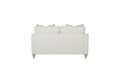 Loveseat Reversable Cushion With 2 Pillows Off White Upholstered