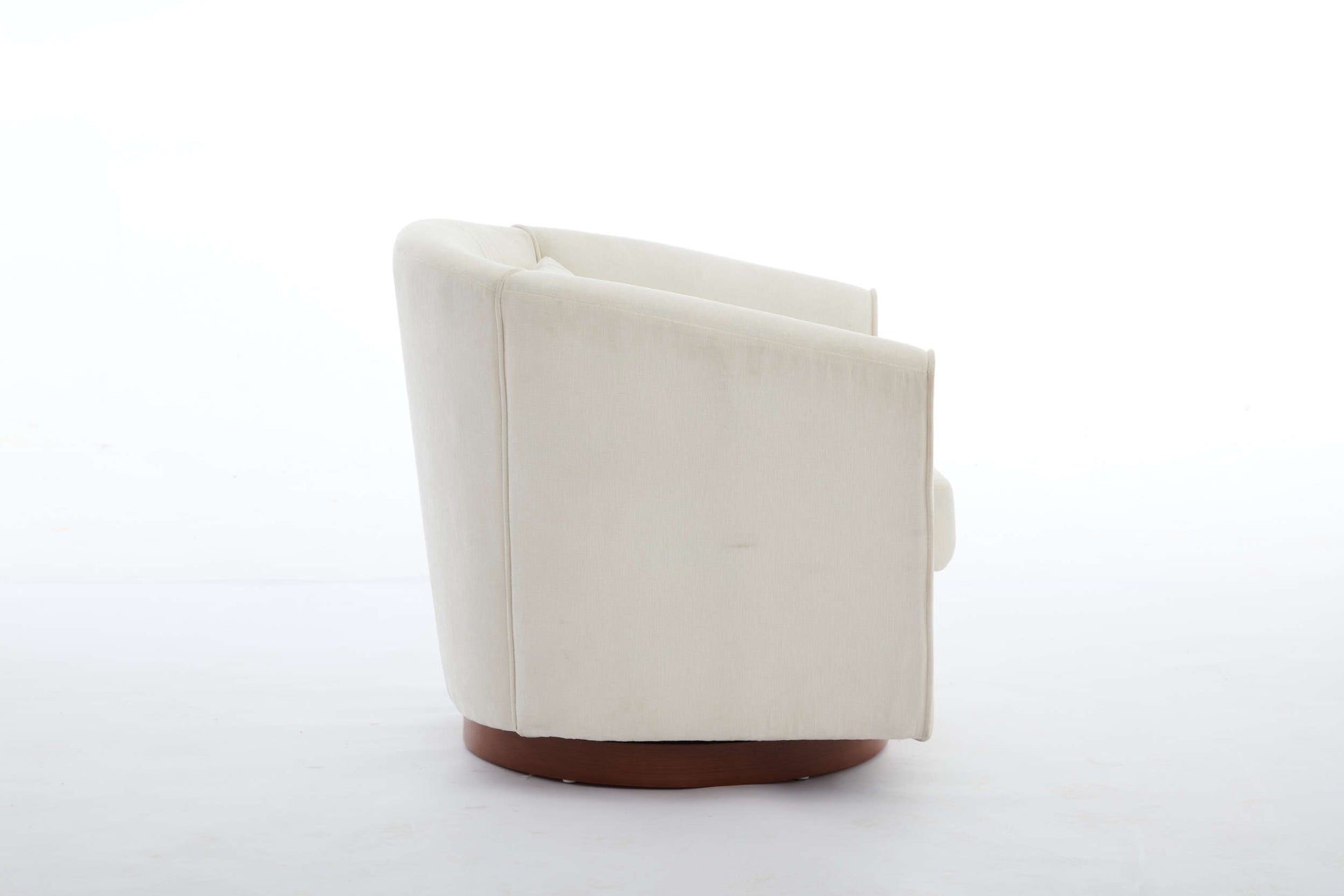 Swivel Accent Chair For Living Room, Sofa Chairs With Wood Base Side, Comfy Swivel Accent Chair With Wide Upholstered, For Living Room White Foam Chenille