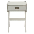White 1 Drawer End Table White Primary Living Space Contemporary Drawers Rectangular Wood