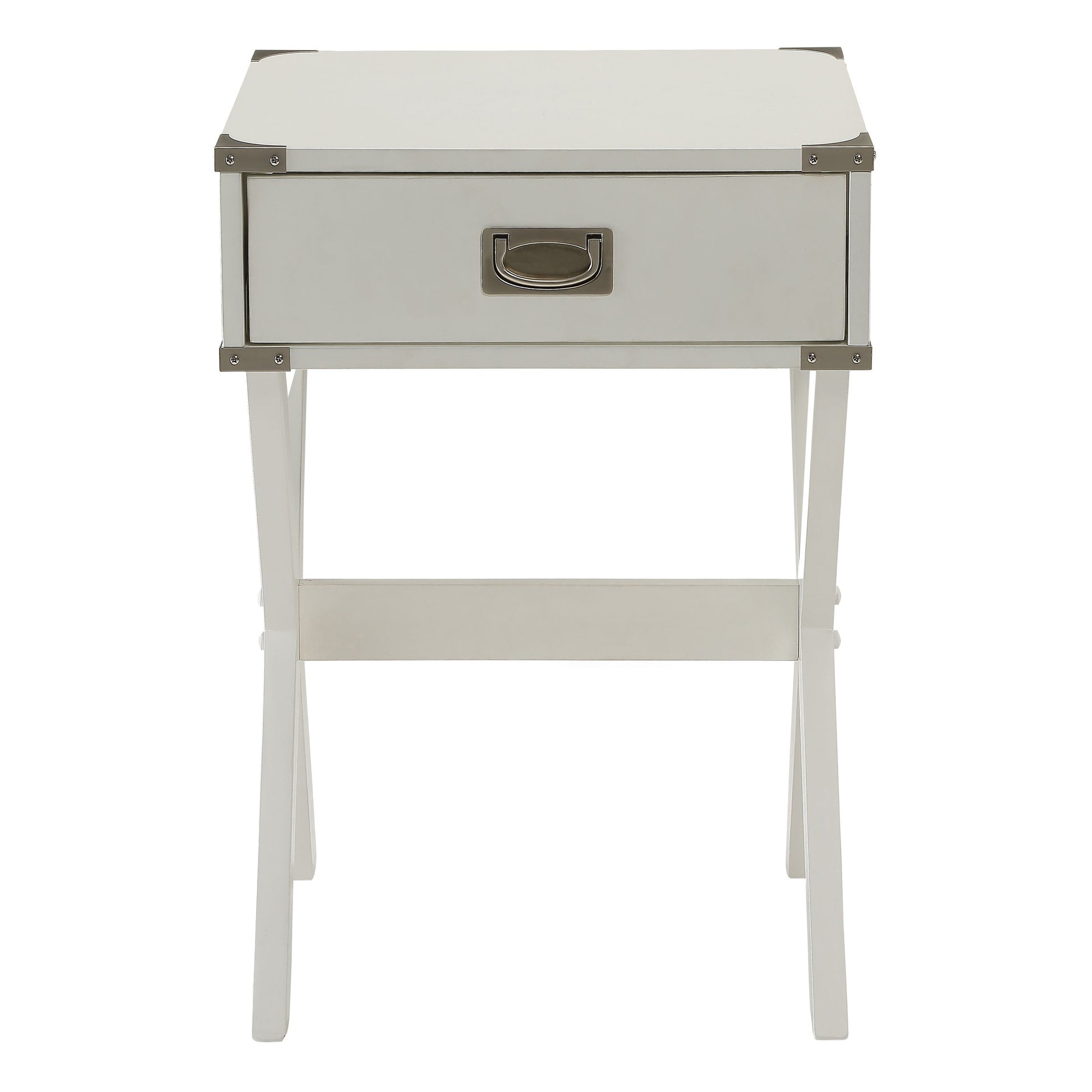 White 1 Drawer End Table White Primary Living Space Contemporary Drawers Rectangular Wood