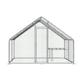 Large Metal Chicken Coop, Walk In Chicken Coop, Galvanized Wire Poultry Chicken Coop, Rabbit Duck Coop With Waterproof And Uv Protection Cover For Outdoor, Backyard And Farm. 9.8' W X 13.1' L X 6.6'