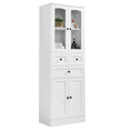 Tall Bathroom Storage Cabinet, Cabinet With Four Doors And Drawers, Adjustable Shelf, Mdf Board, White White Mdf