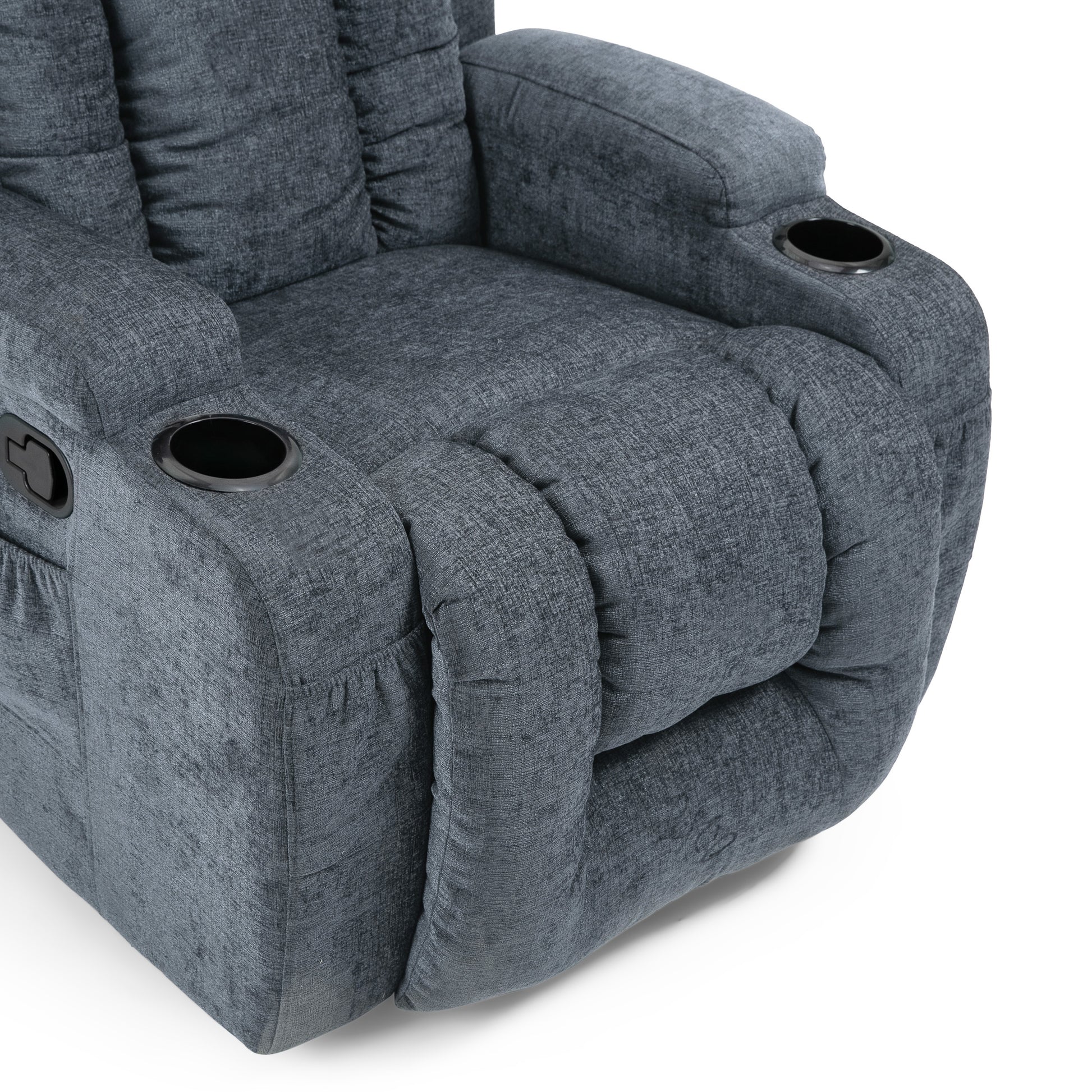 Massage Recliner Charcoal Fabric