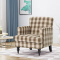 Harrison Tufted Club Chair Brown Fabric