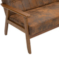 Coolmore Mid Century Modern Solid Loveseat Sofa Upholstered Microsuede Fabric Loveseat, 2 Seat Upholstered Loveseat Sofa Modern Couch Coffee Microsuede 2 Seat