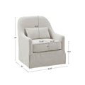 Theo Swivel Glider Chair Ivory Solid Wood