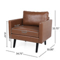 Club Chair Light Brown Pu