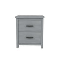 Vintage Two Drawer Wooden Nightstand, Simple And Generous, Large Storage Space,Light Gray Light Gray Particle Board Mdf