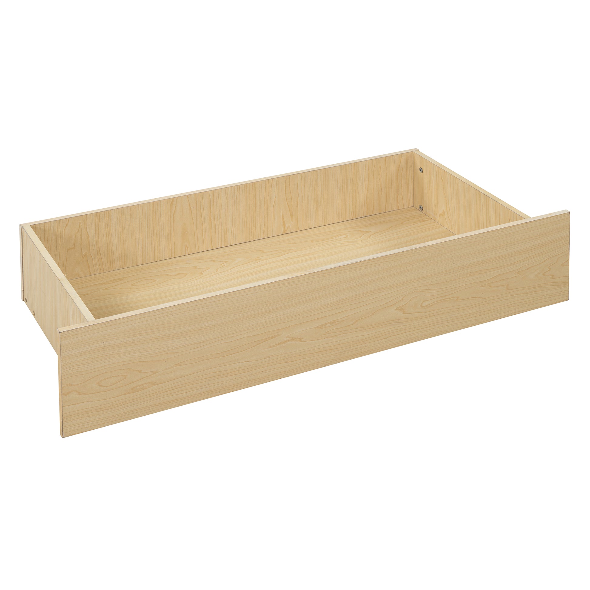 Full Size Wood Daybed With Fence Guardrails And 2 Drawers, Split Into Independent Floor Bed & Daybed, Natural Old Sku :Lp000882Aan Full Natural Solid Wood Mdf