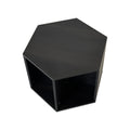 23.62'' Hexagonal Coffee Table Side Table Nightstand Burmese Sumac Black Brown Mdf