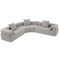 Arrived Oversized Combination Sofa,Curved Sofa,Upholstered 4 Seater Couch For Living Room, Modern Modular 3 Piece Free Combination, Semicircular Modular Sofaboucle, Gray Gray Polyester Primary Living Space Soft Tight Back Modern Square Arms Foam