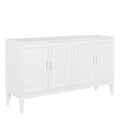 4 Door Sideboard Storage Cabinet With Door Shelf For Living Room And Dining Room, Two Large Cabinets With Adjustable Shelf, White White Rubberwood Solid Wood Mdf