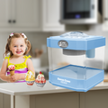 Snow Cone Maker, Tabletop Shaved Ice Machine For Slushies & Frozen Drinks, 2 Reusable Cups, Ice Scoop Blue Plastic