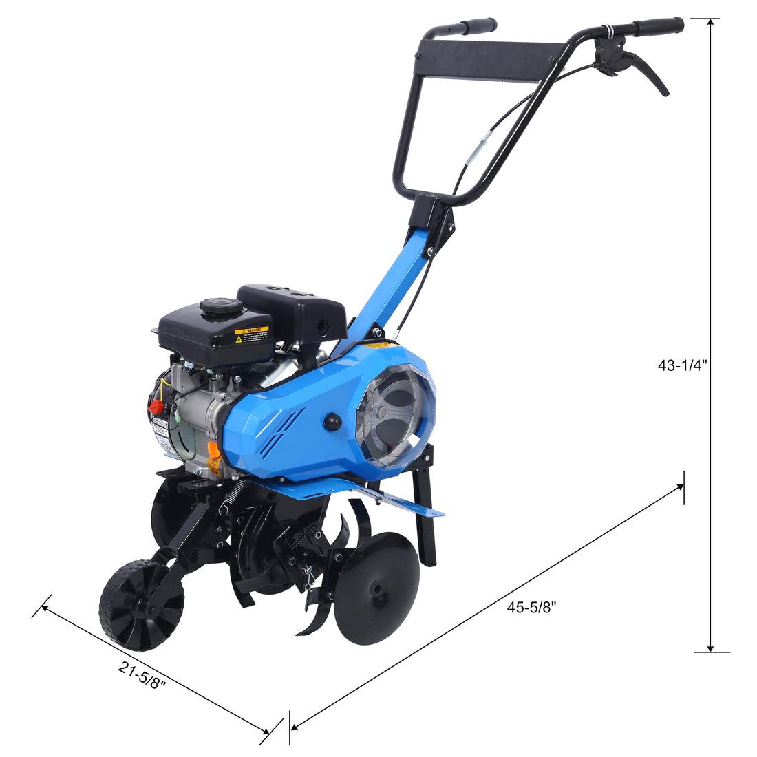 Gas Powered 4 Cycle 2 In 1 Tiller And Cultivator,78.5Cc With Handle 18In Till Width,Epa Complaint Blue Steel