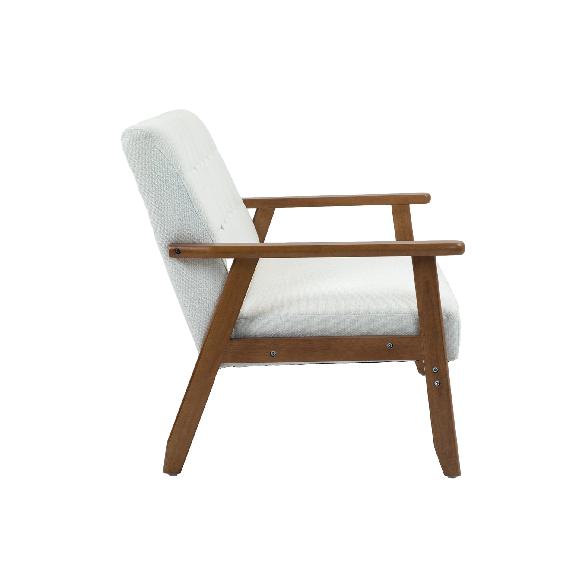 Coolmore Mid Century Modern Solid Loveseat Sofa Upholstered Linen Loveseat, 2 Seat Upholstered Loveseat Sofa Modern Couch Beige Linen 2 Seat