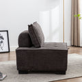Coolmore Modern Upholstered Chair Leisure Sofa Lazy Sofa Plastic Legs And Pillow Removable Armless Accent Chair For Living Room,Bedroom,Office Black Linen Black Foam Linen