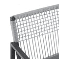 Outdoor Dining Set, Aluminum Dining Chair Set Of 6 With Rope Aluminum Dining Table With Faux Wood Top, Gray Black Black Grey Aluminium