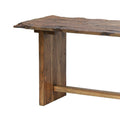 87 Inch Rustic Console Table, Live Edge Wood, Distressed Brown Brown Wood