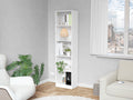 Sutton Slim Bookcase With Modern 5 Shelf Design White Particle Board Engineered Wood