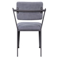 Grey And Gunmetal Open Back Dinning Chairs Set Of 2 Grey Primary Living Space Modern Fabric Metal