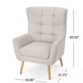 Club Chair Wheat Wood Fabric