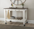 Cayla Kitchen Cart Two Tone - White Wood