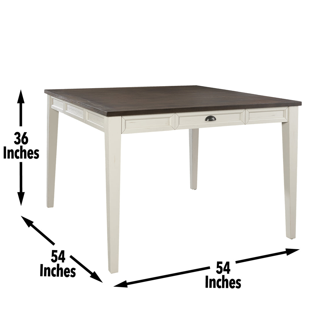 Cayla Counter Table Dark Oak White Wood