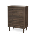 Nordic 4 Drawer Chest Walnut Mdf