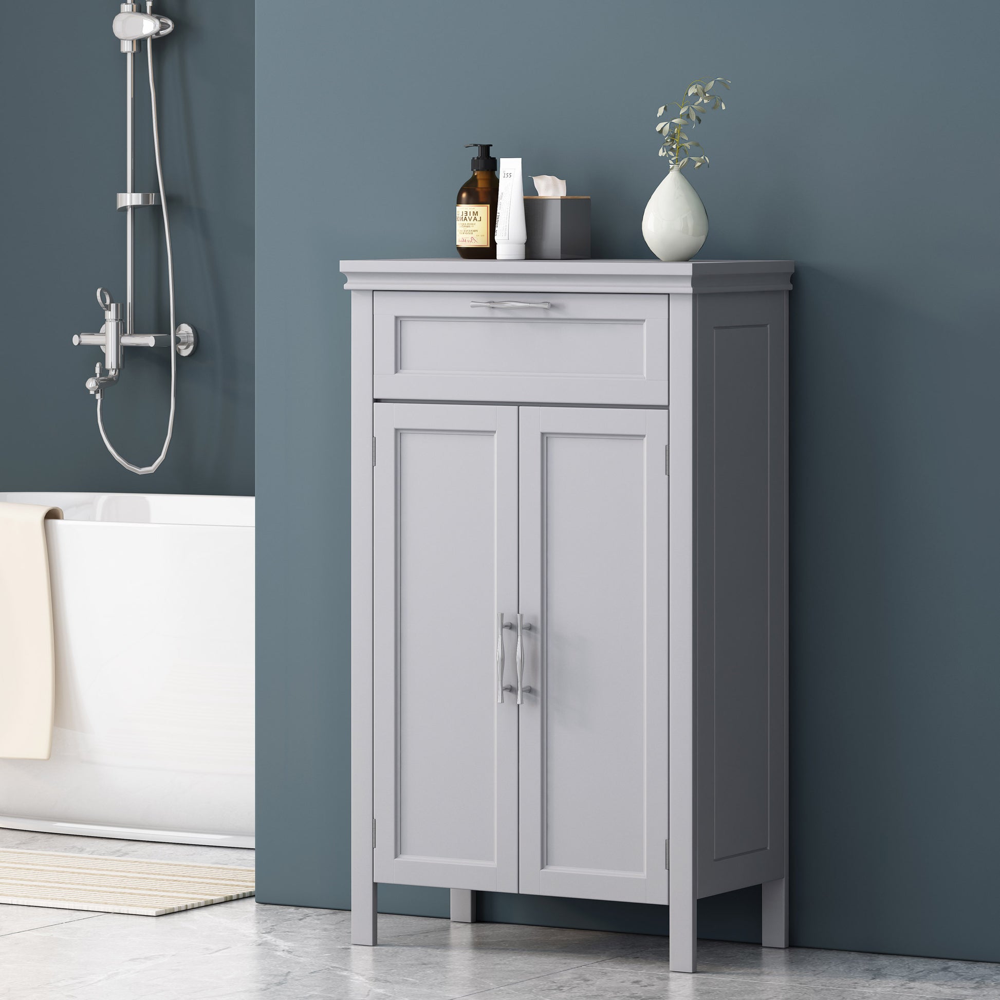 Floor Cabinet - Gray Mdf