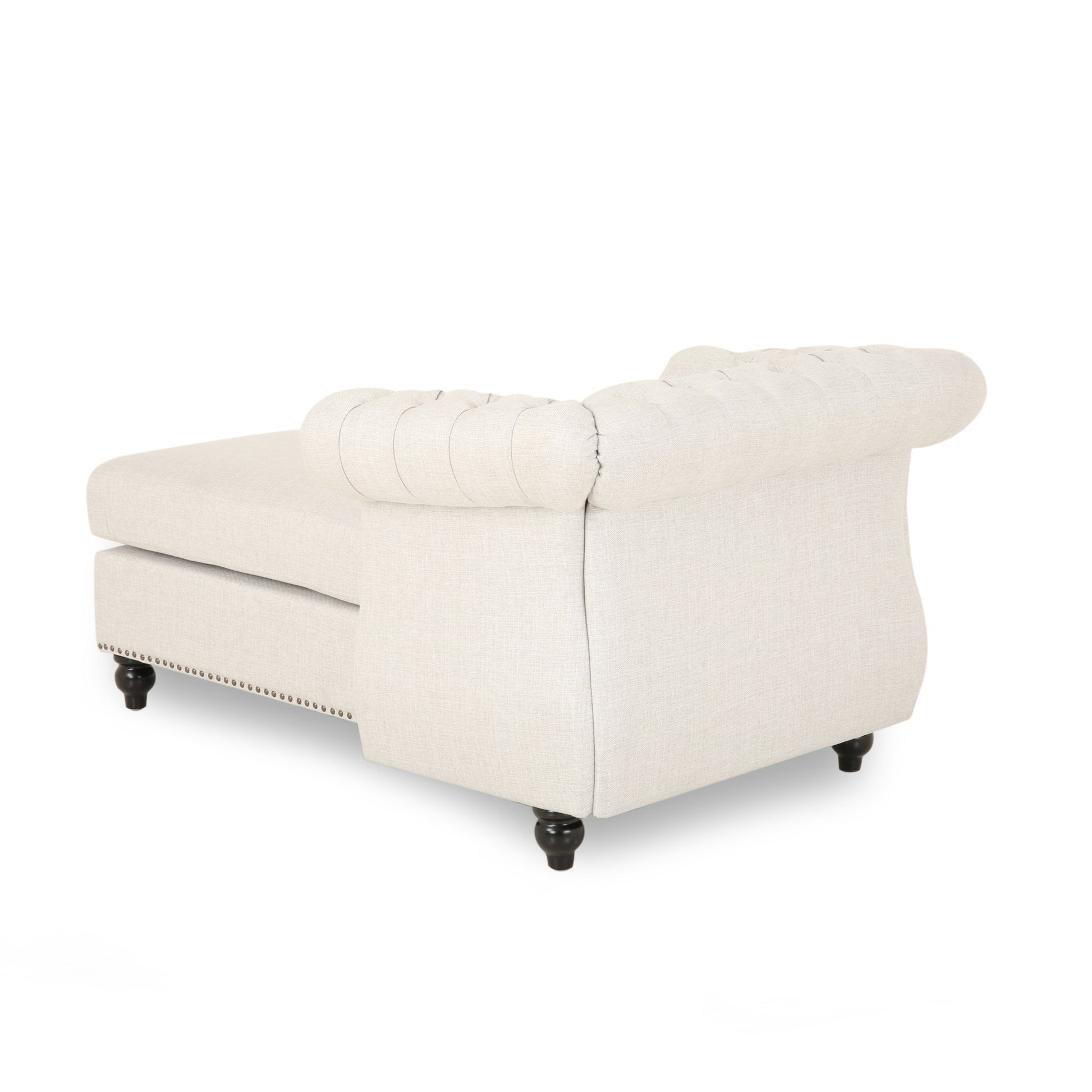 Chaise Lounge Beige Fabric