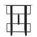 Clanlin Glass Top Accent Table Black Iron