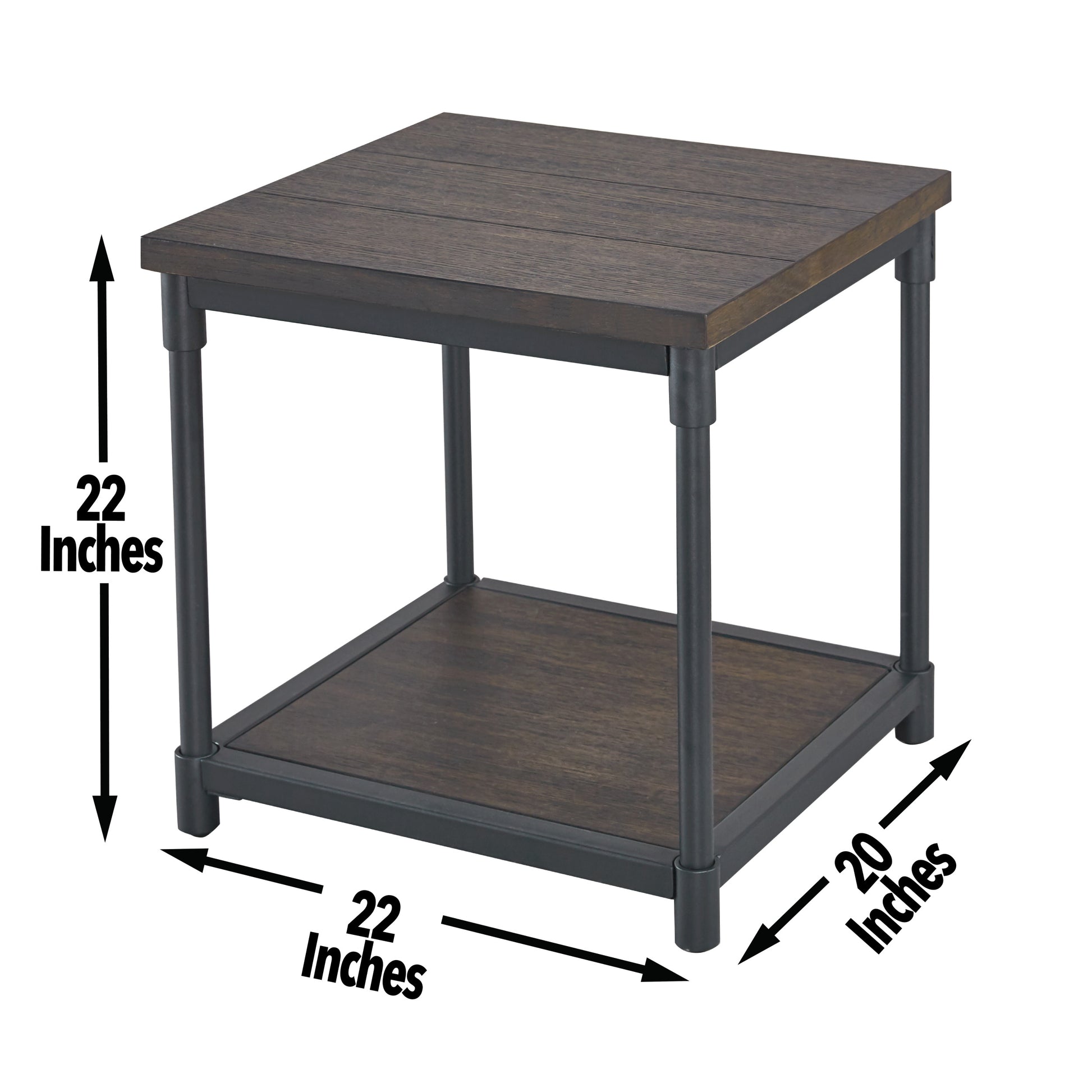 Prescott End Table Brown Brown Iron