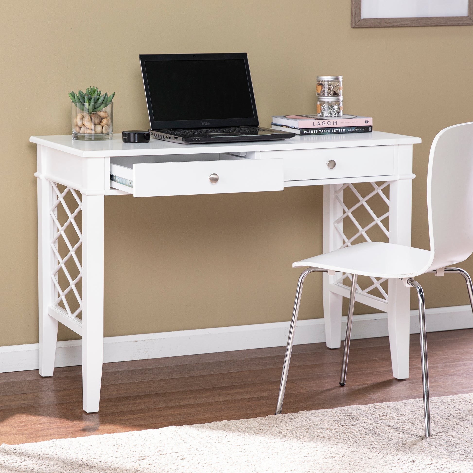 Glenburg Writing Desk White Mdf