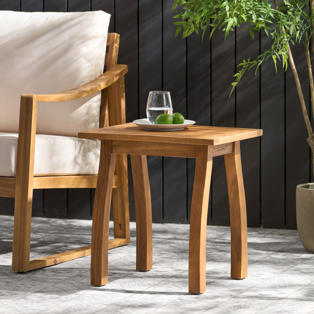 Selma End Table - Teak Acacia Wood