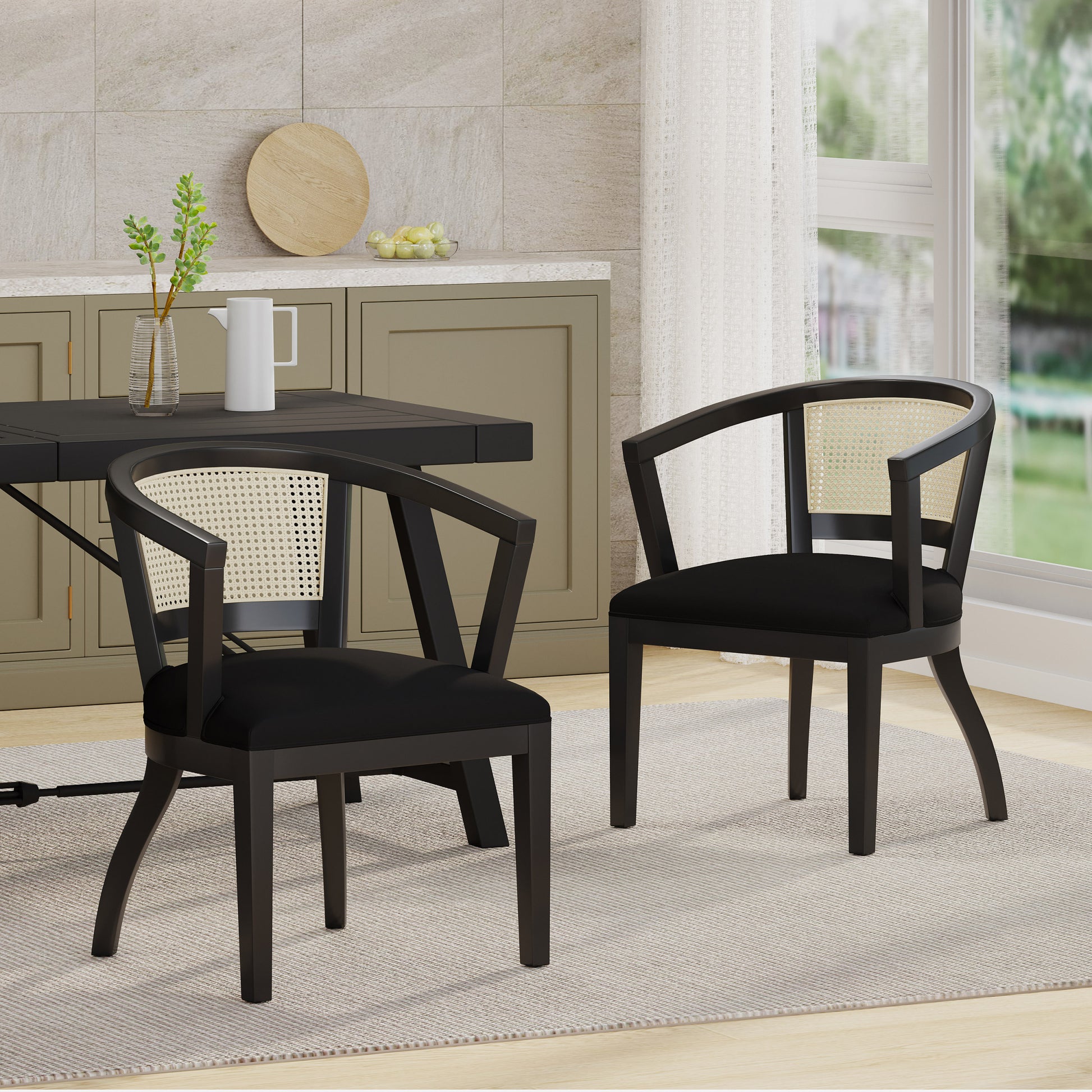 Dining Chair Set Of Black Velvet