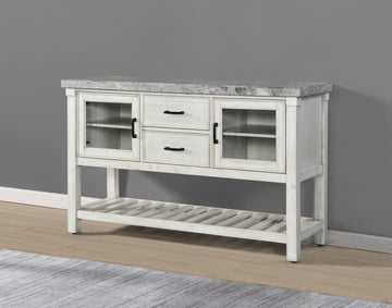 Canova Marble Top Server Gray - White Wood