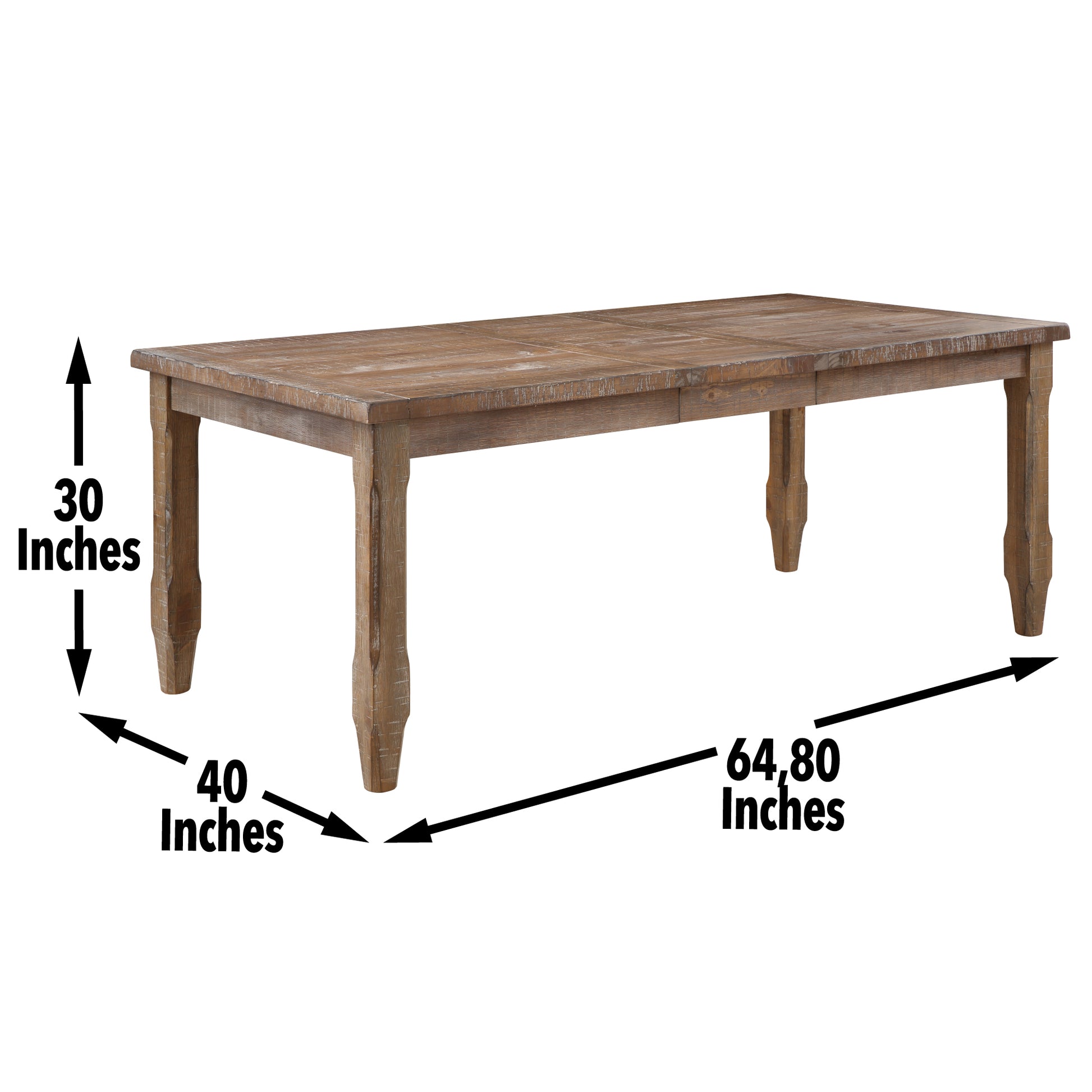 Riverdale Dining Table Driftwood Dark Brown Wood