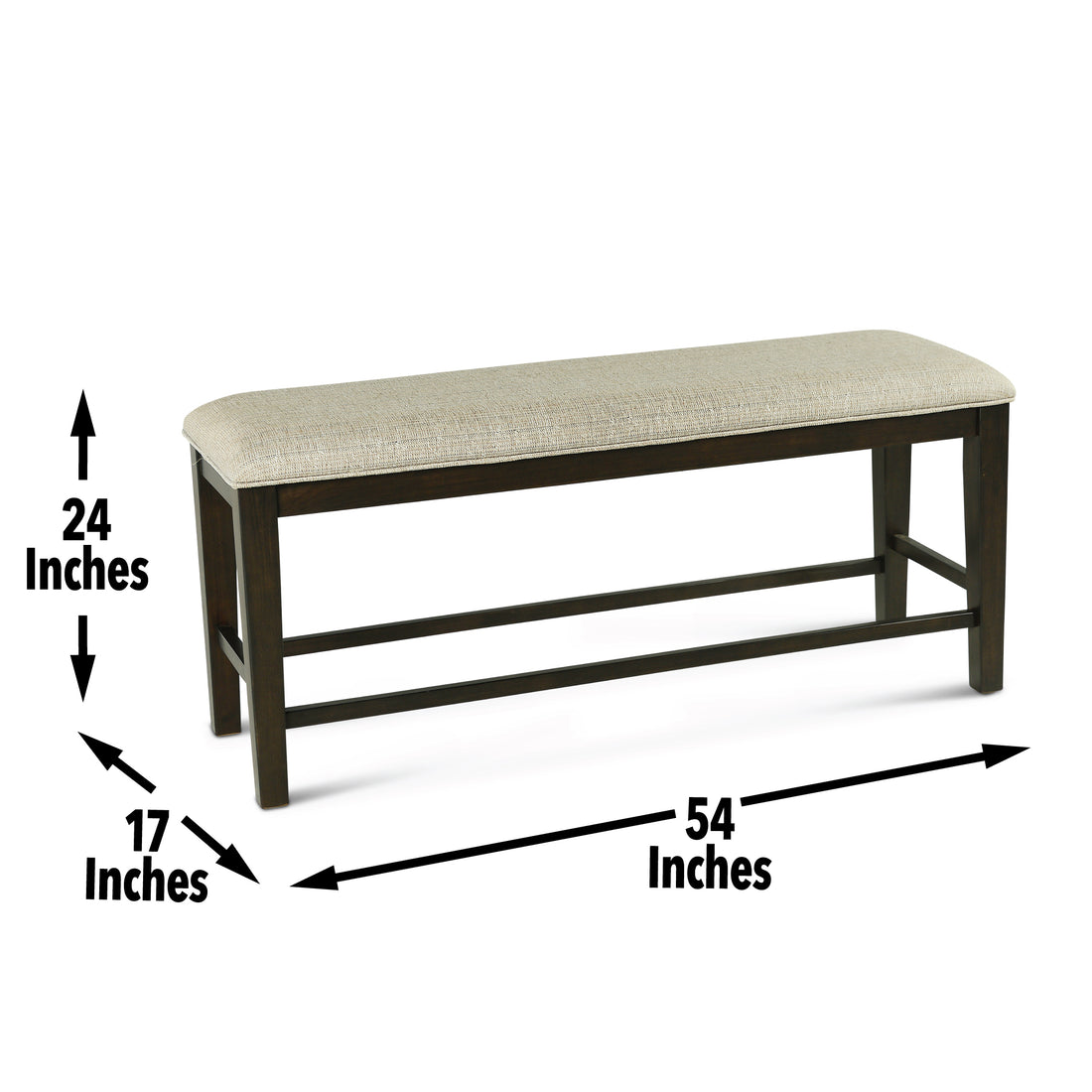 Halle Counter Bench Dark Brown Dark Brown Wood