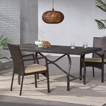 Costa Mesa 70 Antique Brown Pe Rattan Iron