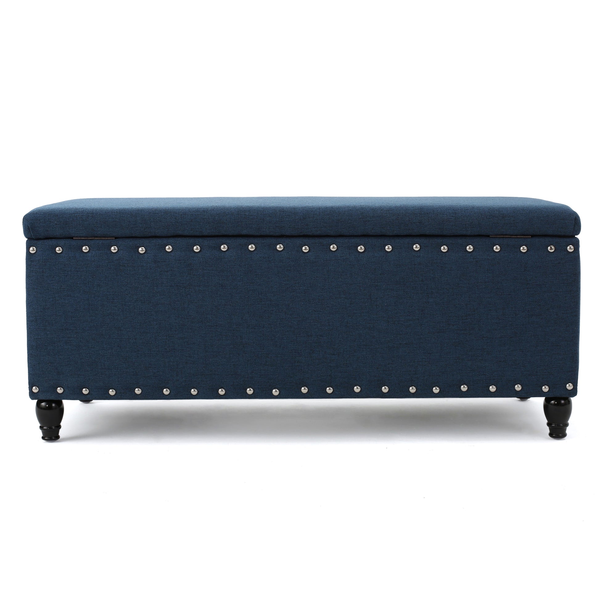 Storage Ottoman Navy Blue Fabric